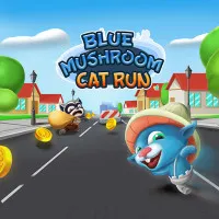 PLay Blue Mushroom Cat Run now!